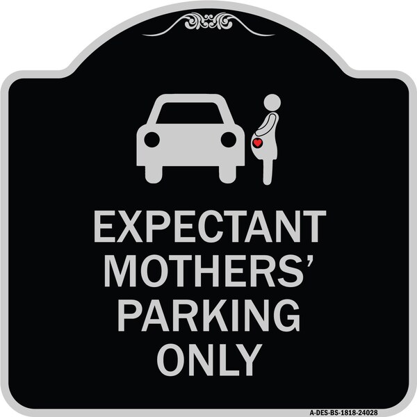 Expectant Mothers Parking W/ Graphic Heavy-Gauge Aluminum Sign, 18" L, 18" H, BS-1818-24028